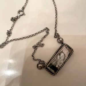 White buffalo navajo western pendant